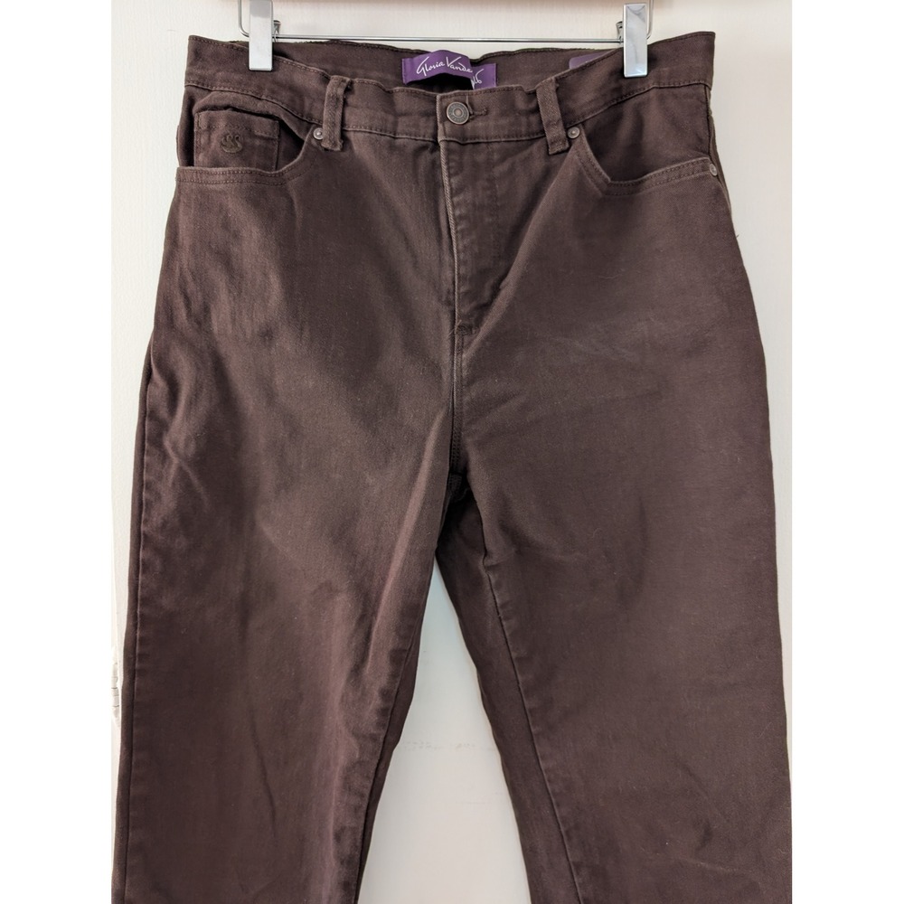 Gloria Vanderbilt Amanda Jeans Womens 10 Brown High Rise Tapered Stretch Denim